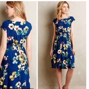 Anthropologie Maeve Blue Floral Dress